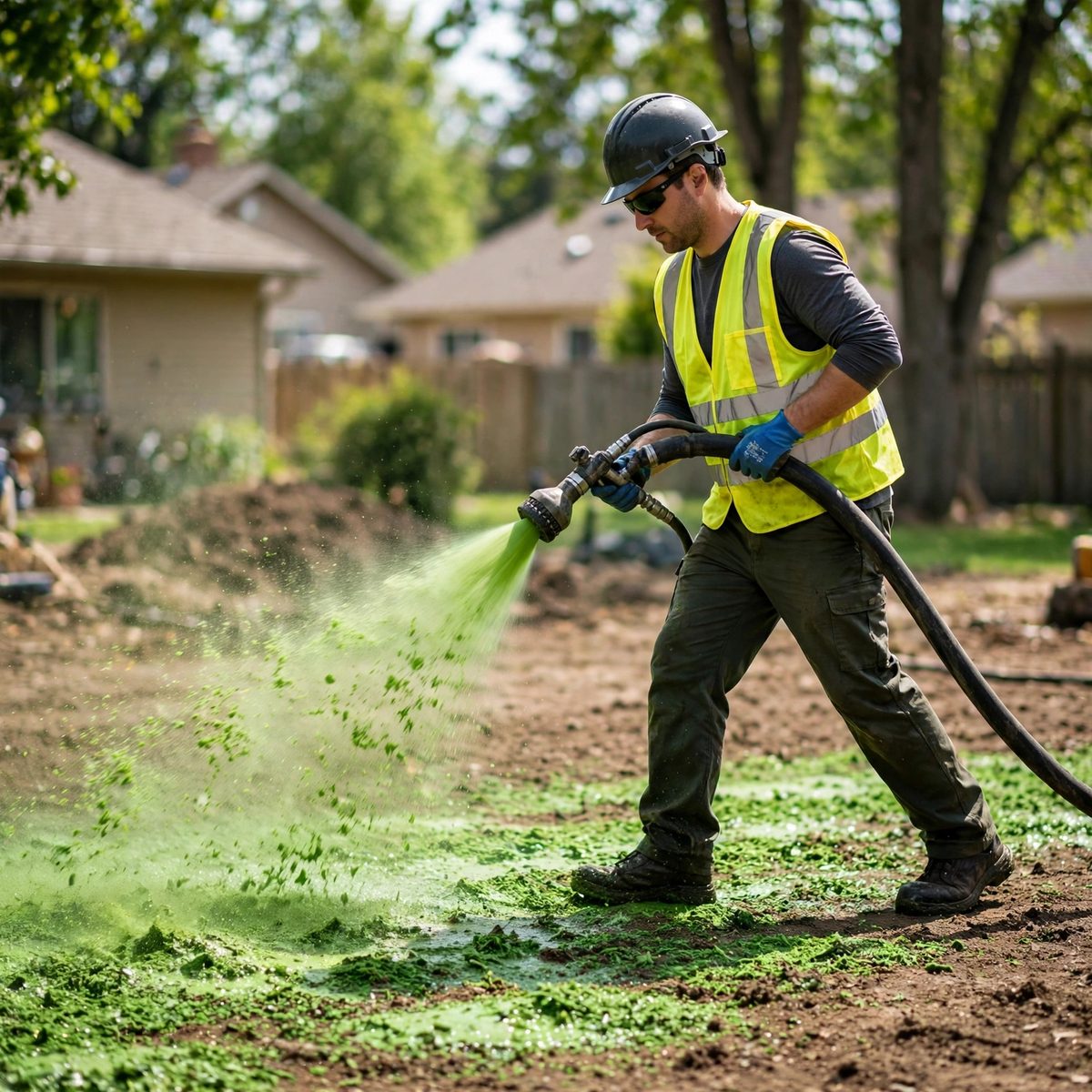 Hydroseeding in action